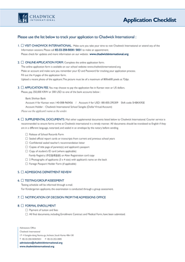 Application Checklist