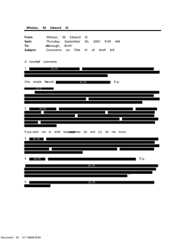 Whelan, M Edward III Sent: Thursday, September 20, 2001 9:49 AM To: 'Kavanaugh, Brett' Subject: Comments on Title IV of Draft Bill