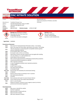 Zinc Nitrate Solution