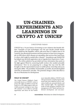 Experiments and Learnings in Crypto at Unicef