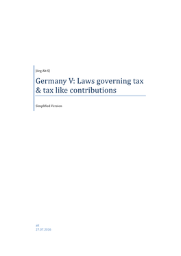 Laws Governing Tax & Tax Like Contributions