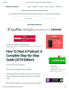 How to Start a Podcast: a Complete Step-By-Step Guide (2018 Edition)