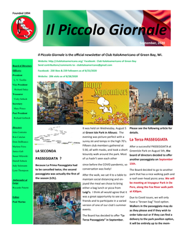 Il Piccolo Giornale September, 2020