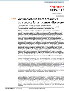 Actinobacteria from Antarctica As a Source for Anticancer Discovery