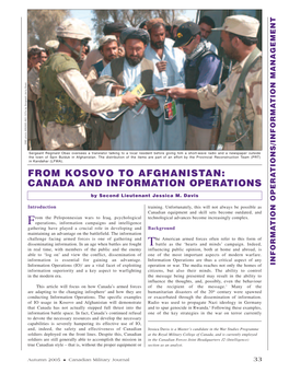 From Kosovo to Afghanistan: Canada and Information Operations