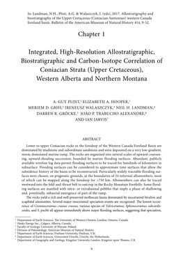 Biostratigraphic and Carbon-Isotope Correlation of Coniacian Strata (Upper Cretaceous), Western Alberta and Northern Montana