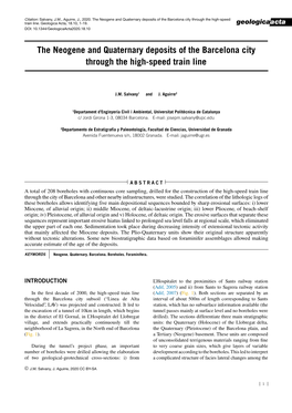 The Neogene and Quaternary Deposits of the Barcelona City Through the High-Speed Train Line