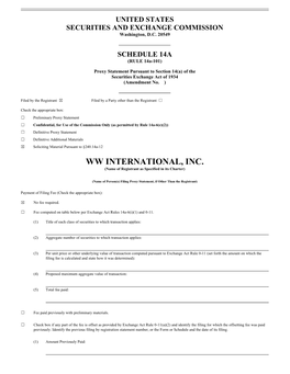 WW INTERNATIONAL, INC. (Name of Registrant As Specified in Its Charter)