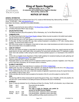 Notice of Race