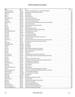 Mcwhirter-Mattison Entire Collection.Xlsx