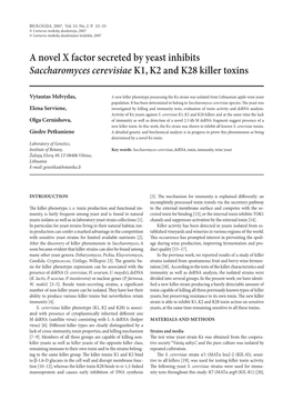 A Novel X Factor Secreted by Yeast Inhibits Saccharomyces Cerevisiae K1, K2 and K28 Killer Toxins