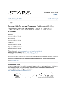 Genome-Wide Survey and Expression Profiling of CCCH-Zinc Finger Family Reveals a Functional Module in Macrophage Activation