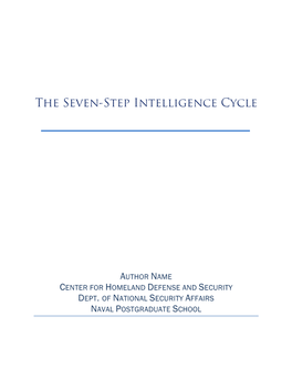 The Seven-Step Intelligence Cycle