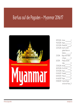 Barfuss Auf Die Pagoden – Myanmar 2016/17