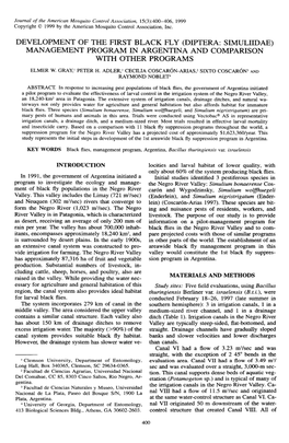 Diptera: Simuliidae) Management Program in Argentina and Comparison with Other Programs