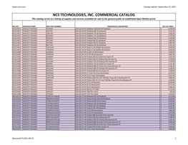 Ncs Technologies, Inc. Commercial Catalog