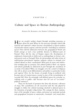 Culture and Space in Iberian Anthropology