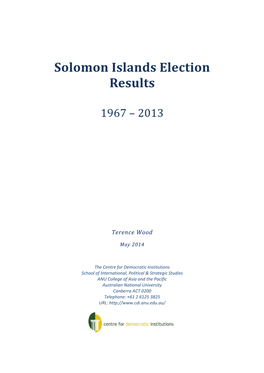 Solomon Islands Election Results