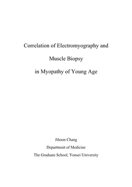 Correlation of Electromyography and Muscle Biopsy in Myopathy of Young