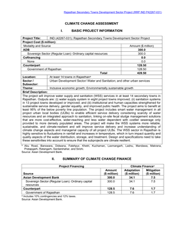 Climate Change Assessment