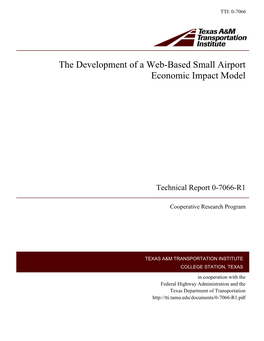 The Development of a Web-Based Small Airport Economic Impact Model