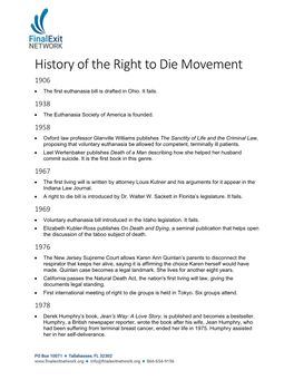 History of the Right to Die Movement 1906  the First Euthanasia Bill Is Drafted in Ohio