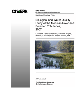 Biological and Water Quality Study of the Mohican River and Selected Tributaries, 2007