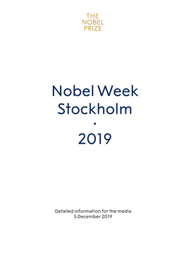 Nobel Week Stockholm • 2019