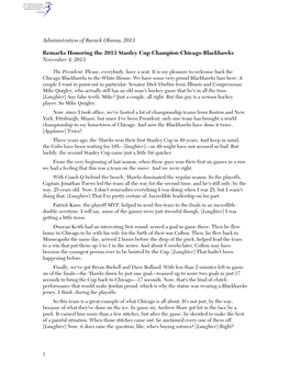 Administration of Barack Obama, 2013 Remarks Honoring the 2013