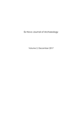 Ex Novo Journal of Archaeology