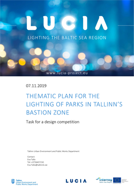 Thematic Plan for the Lighting of Parks in the Bastion Zone