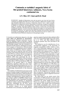 Contourite Or Turbidite?: Magnetic Fabric of Fine-Grained Quaternary Sediments, Nova Scotia Continental Rise