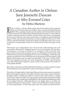 Sara Jeannette Duncan Or Mrs Everard Cotes by Debra Martens