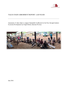 Value Chain Assessment Report - Lao Ngam