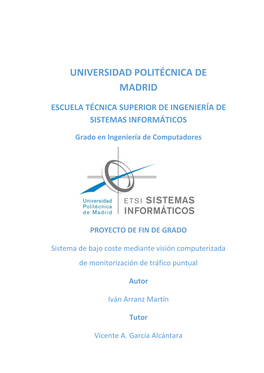 Sistema De Bajo Coste Mediante Visión Computerizada De Monitorización De Tráfico Puntual