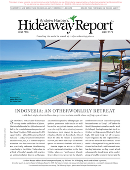 AN OTHERWORLDLY RETREAT Laid-Back Style, Deserted Beaches, Pristine Nature, World-Class Surfing, Spa Nirvana