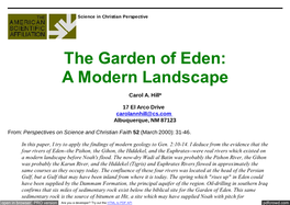 Sedimentary Rock Exist Below the Biblical Site for the Garden of Eden