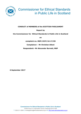 Commissioner for Ethical Standards in Public Life in Scotland