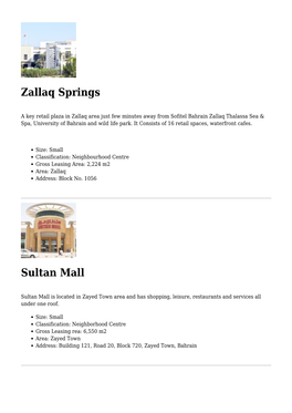 Zallaq Springs,Sultan Mall,The Courtyard,The Center