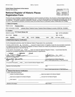 NPS Form 10 900 OMB No. 1024 0018