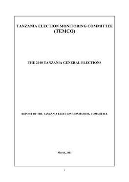 TEMCO Report 2010 General Election English Version