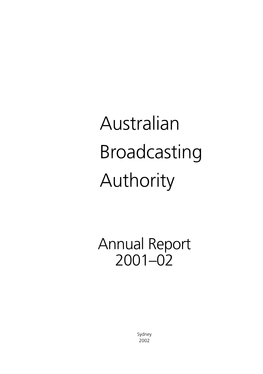 Australian Broadcasting Authority Annual Report 2001-02