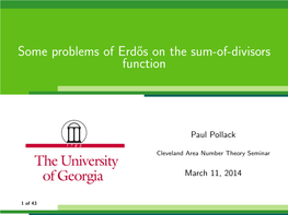 Some Problems of Erdős on the Sum-Of-Divisors Function