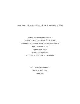 Impact of Conglomeration on Local Television News A