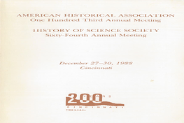 AMERICAN HISTORICAL ASSOCIATION One Hundred Third Annual Meeting Convention Center