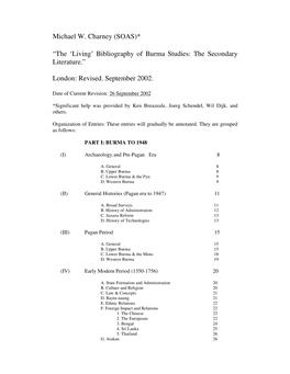 “The 'Living' Bibliography of Burma Studies