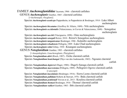 Claroteid Catfishes GENUS Auchenoglanis