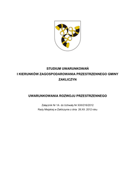 Studium Uwarunkowań I Kierunków Zagospodarowania Przestrzennego