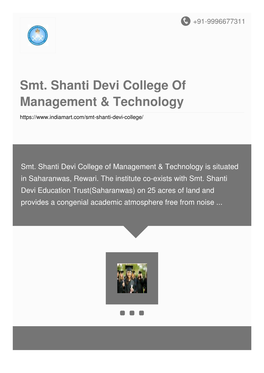 Smt. Shanti Devi College of Management & Technology