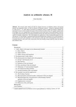 Analysis on Arithmetic Schemes. II